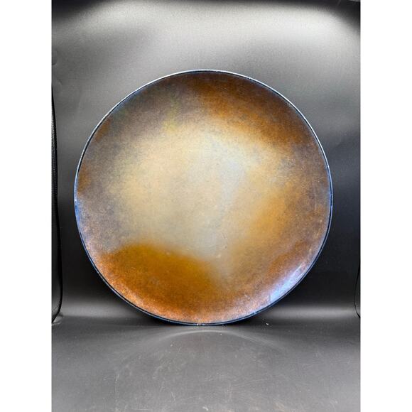 Large Peach Glaze Decorative Dish Wall Hanging – 17” Diameter - Picture 6 of 8